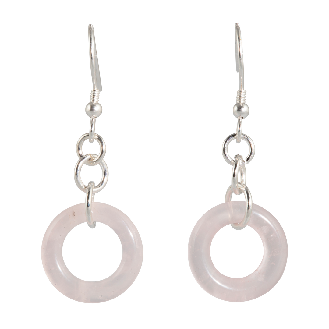 Eternal Nexus Rose Quartz Silver Earrings