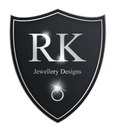 RK Jewellery Designs logo, a shield with ring and letters.