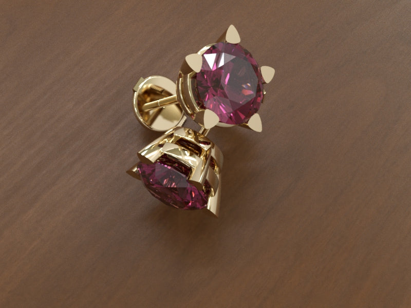 8mm Amethyst 18ct/9ct gold star stud earrings - RK Jewellery Designs 