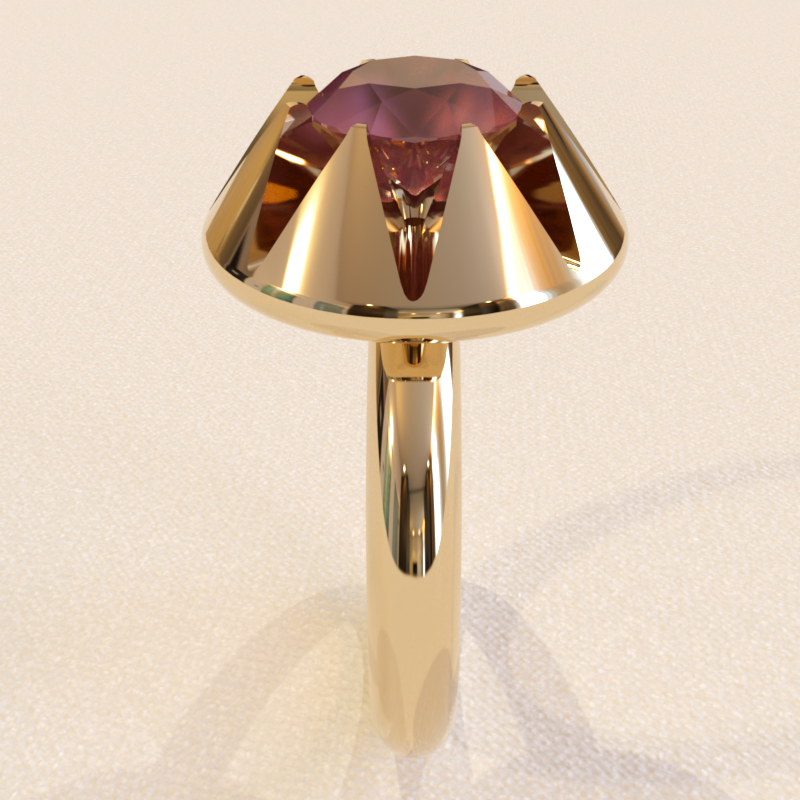 Make a statement with the Cone zone gold statement/engagement ring with 7mm ruby centre stone. - RK Jewellery Designs 