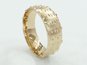 A celebration of eternal love, handmade 18ct/9ct gold luxury textured bobbled wedding bands - RK Jewellery Designs 